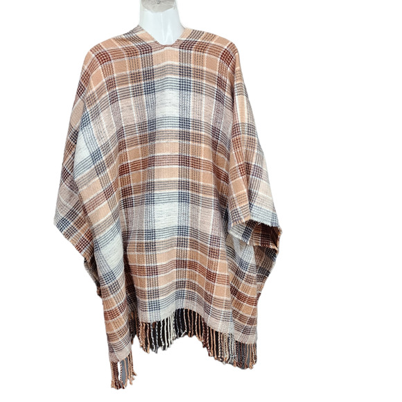 Universal Thread Kimono Wrap Shaw One Size Warm Flowy Open Front Plaid Classic - Picture 2 of 7